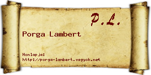 Porga Lambert névjegykártya